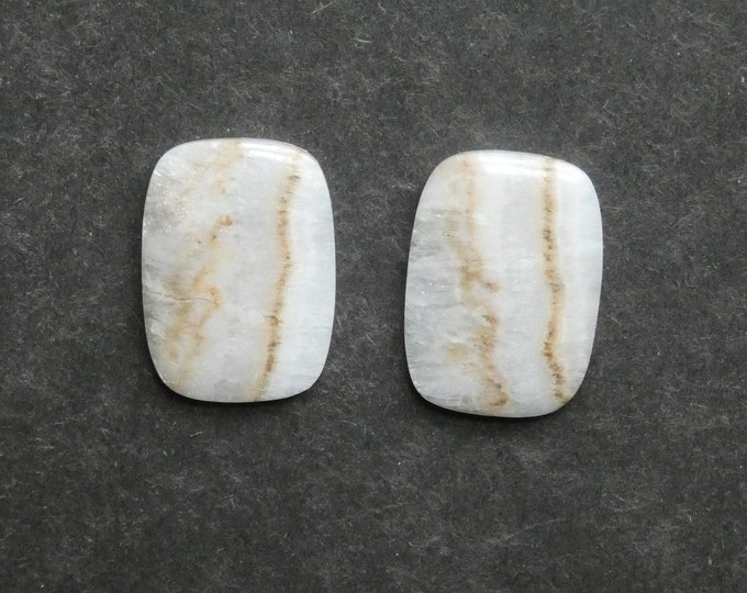 2 PACK 25x18x4mm Natural Hemimorphite Cabochons, Gemstone Cabochon Set, , Rectangle Cabochon, Cabochon Pair, One of a Kind Cabochons