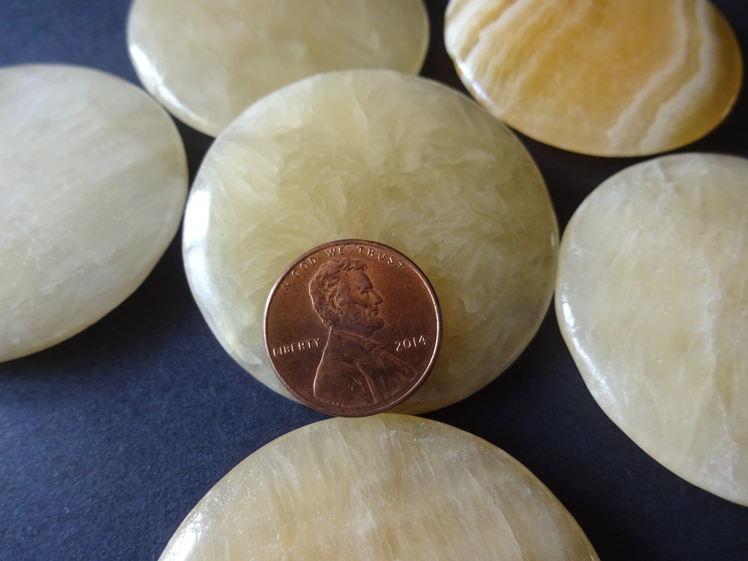 45mm Natural Topaz Jade Cabochon, Flat Round Cabochon, Polished Gem