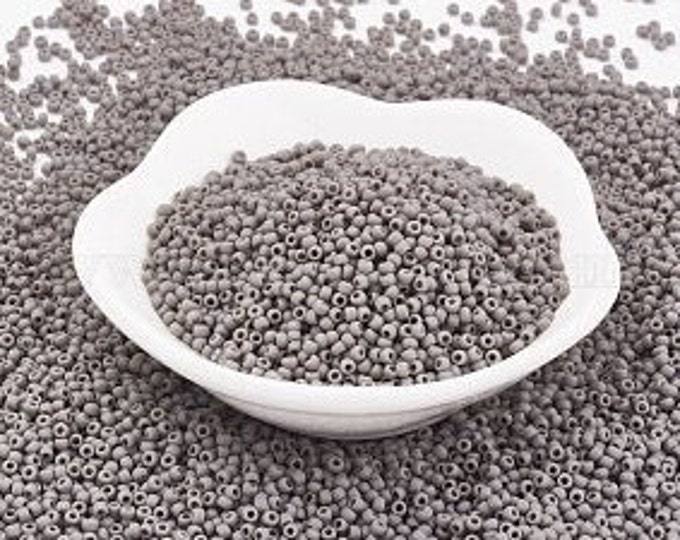 11/0 Toho Seed Beads, Matte Opaque Gray (53DF), 10 grams, About 933 Round Seed Beads, 2x1.5mm with .5mm Hole, Matte Opaque Finish