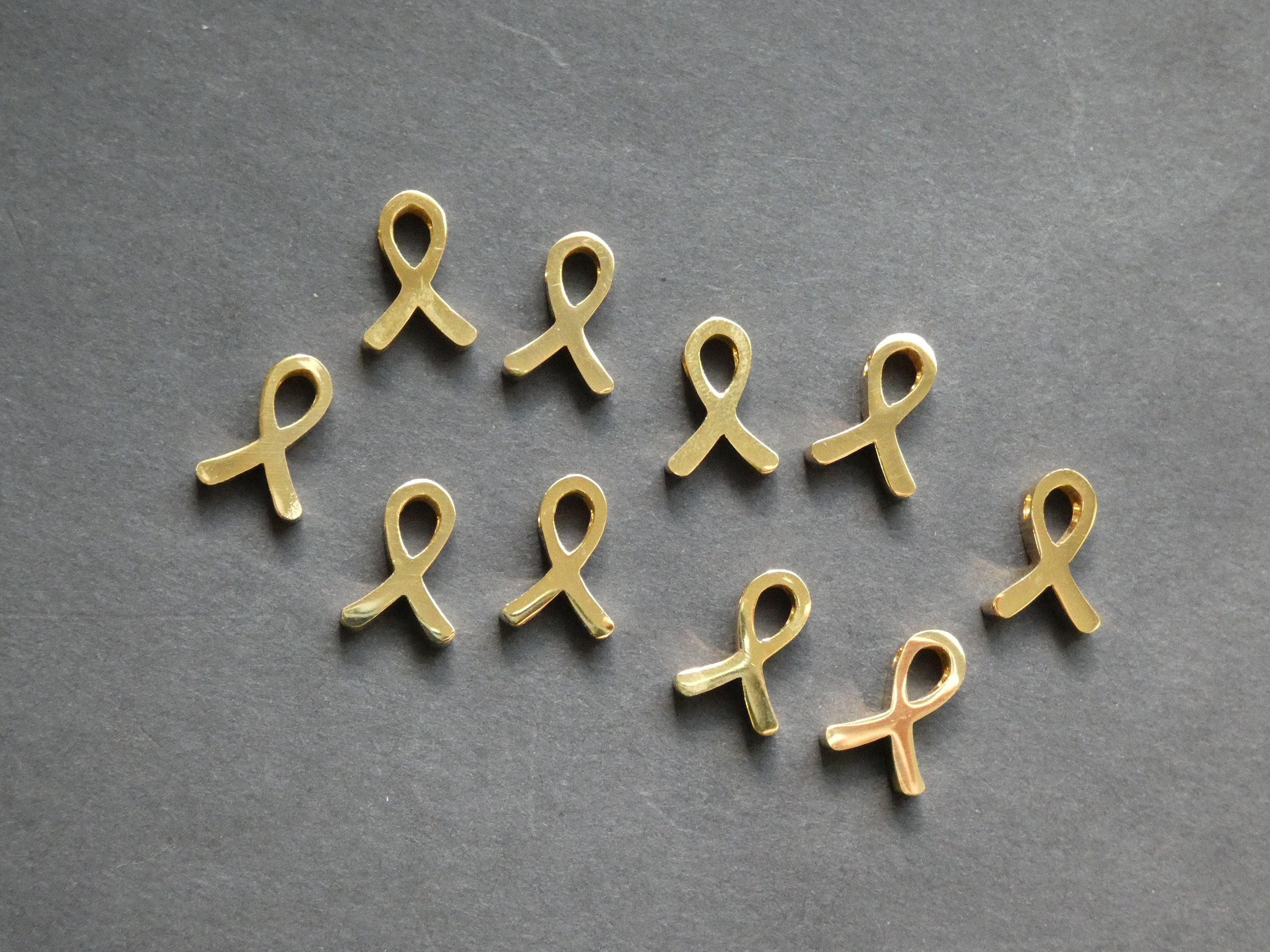 304 Stainless Steel 12mm Cancer Ribbon Charm, 1.8mm Hole, Cancer