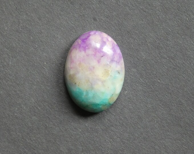 30x22x7.5mm Natural Calcite Cabochon, Gemstone Cabochon, Blue and Purple, Dyed, Oval, One of a Kind, Only One Available, Multicolor Calcite