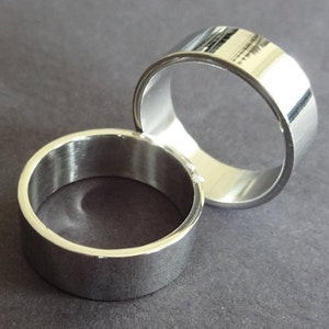 Classic Titanium Steel Ring, Basic Band, Size 5-13, Handcrafted Titanium Ring, Men's Ring, Unisex Jewelry, Wedding Band, Engagement Ring image 1