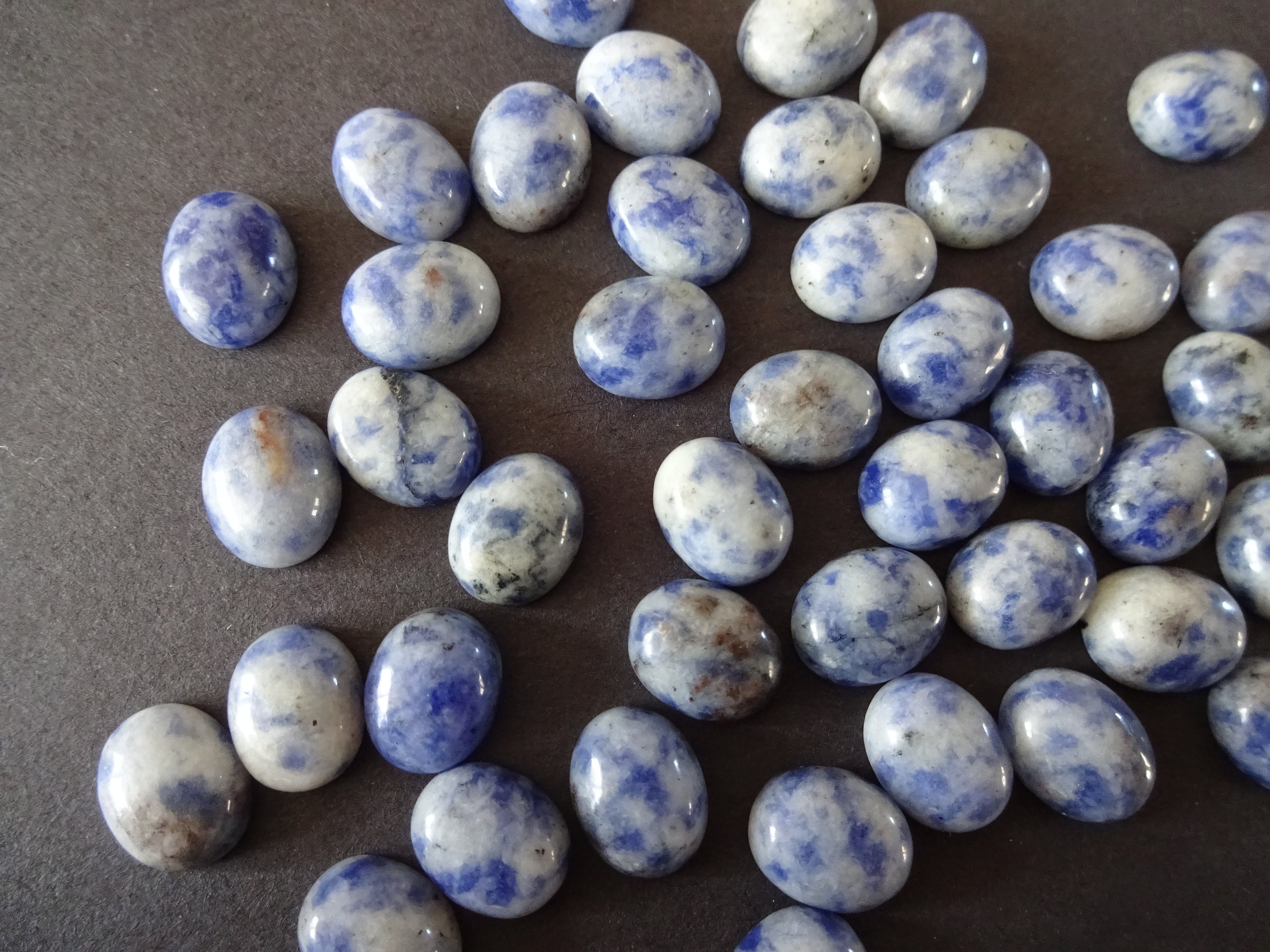 10x8mm Natural Blue Spot Stone Cabochon Oval Cabochon Polished Stone