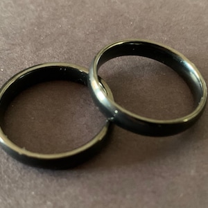 Simple Stainless Steel Ring, Basic Band, Size 7-11, Handcrafted Steel Ring, Men&#39;s Ring, Unisex Jewelry, Wedding Band, Engagement Ring, Black