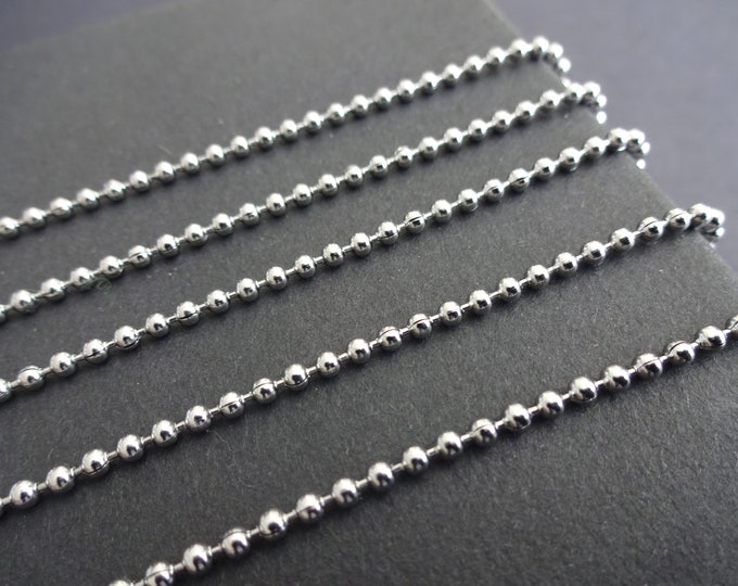 50 Meters 304 Stainless Steel Ball Chain, Soldered, 2mm Chain Bulk Lot, Silver Color, Spool Of Necklace Chain, Necklace Making Supply