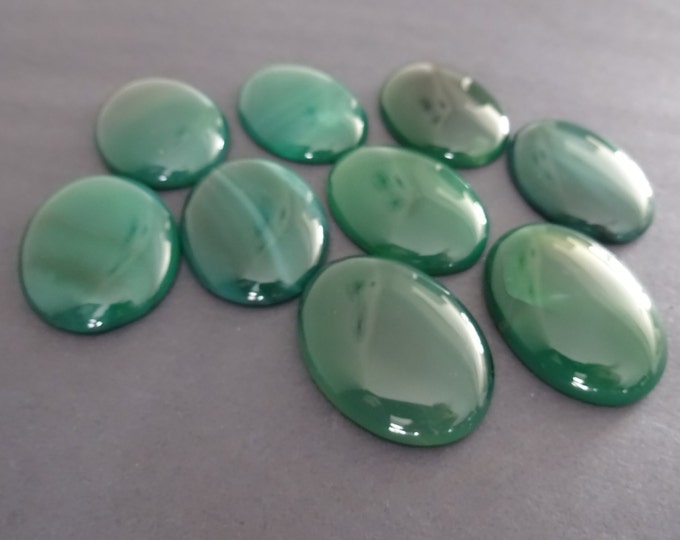 40x30mm Natural Green Agate Gemstone Cabochon, Basic Oval Cabochon, Polished Agate, Natural Stone, Green Agate, Semi Translucent Stone