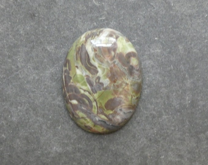 40x30mm Natural Jasper Cabochon, Large Oval Stone, Gemstone Cabochon, Green and Brown, One of a Kind, As Seen in Image, Unique Jasper Stone