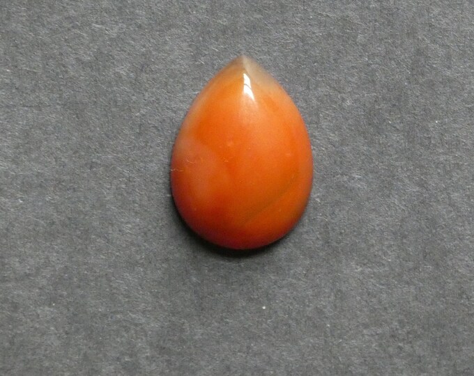 25x18mm Natural Striped Agate Cabochon, Teardrop, Orange, Dyed, Gemstone Cabochon, One of a Kind, Banded Agate Cabochon, Unique Agate Cab