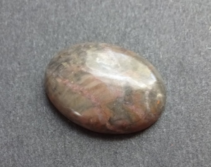30x22 Natural Rhodonite Cabochon, Black & Pink, One 0f A Kind, Unique, As Seen In Image, Only One Available, Rhodonite Oval Stone Cab