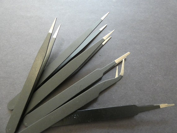Black Stainless Steel Tweezers for Sewing and Crafts
