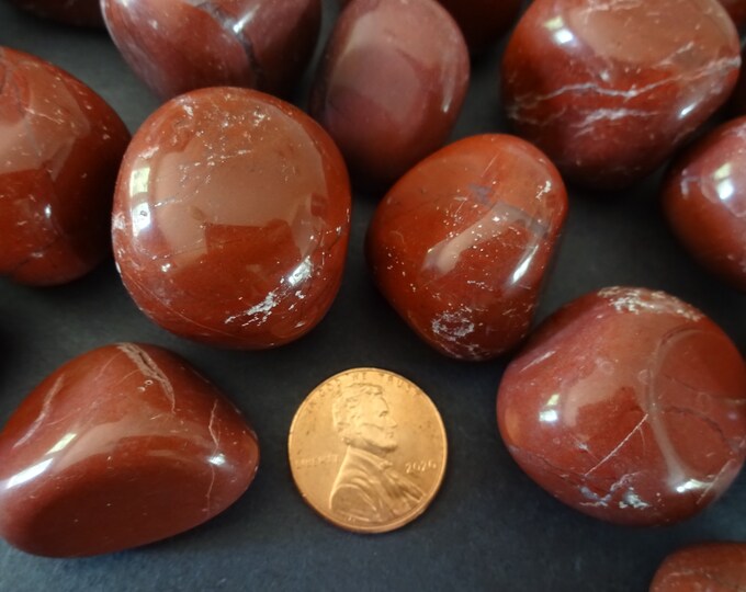 5 PACK Of Natural Red Jasper Stones, 10-30mm, Undrilled, Polished, No Holes, Lot Of Nuggets, Red Jasper Nugget, Decorative Gem