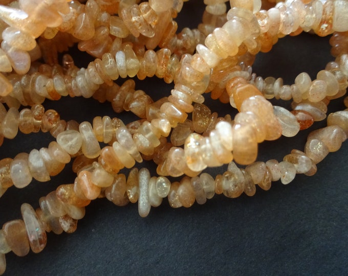 3-12mm Natural Peach Moonstone Beads, 32 Inch Strand, Polished, Moon Stone, Light Orange Stone, Semi Transparent Gemstone, Sacral Chakra
