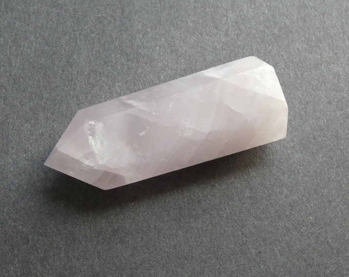 70x25mm Natural Rose Quartz Prism, Pink, Hexagon Prism, One Of A Kind, As Seen In Image, Only One Available, Home Decoration, Rose Quartz