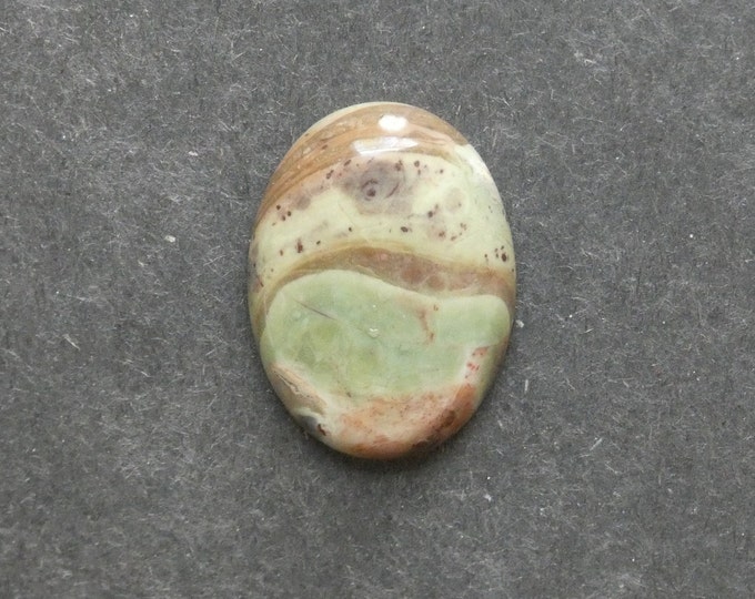 30x22mm Natural Agate Cabochon, Gemstone Cabochon, Large Oval, Green and Brown, One of a Kind, Only One Available, Multi-Color Agate Stone