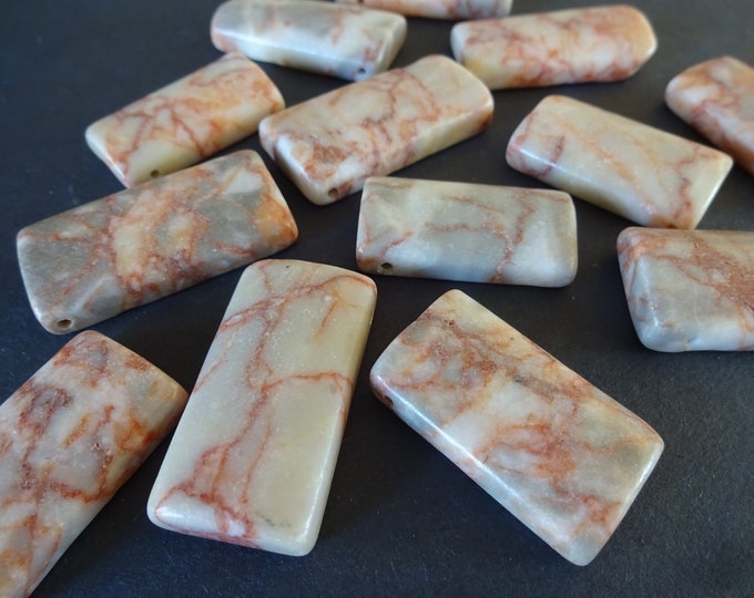 Natural Redline Marble Pendants, Rectangle Marble Pendant, Rectangle Stone Pendant, Redline Marble Charm, LIMITED SUPPLY, Hot Deal!