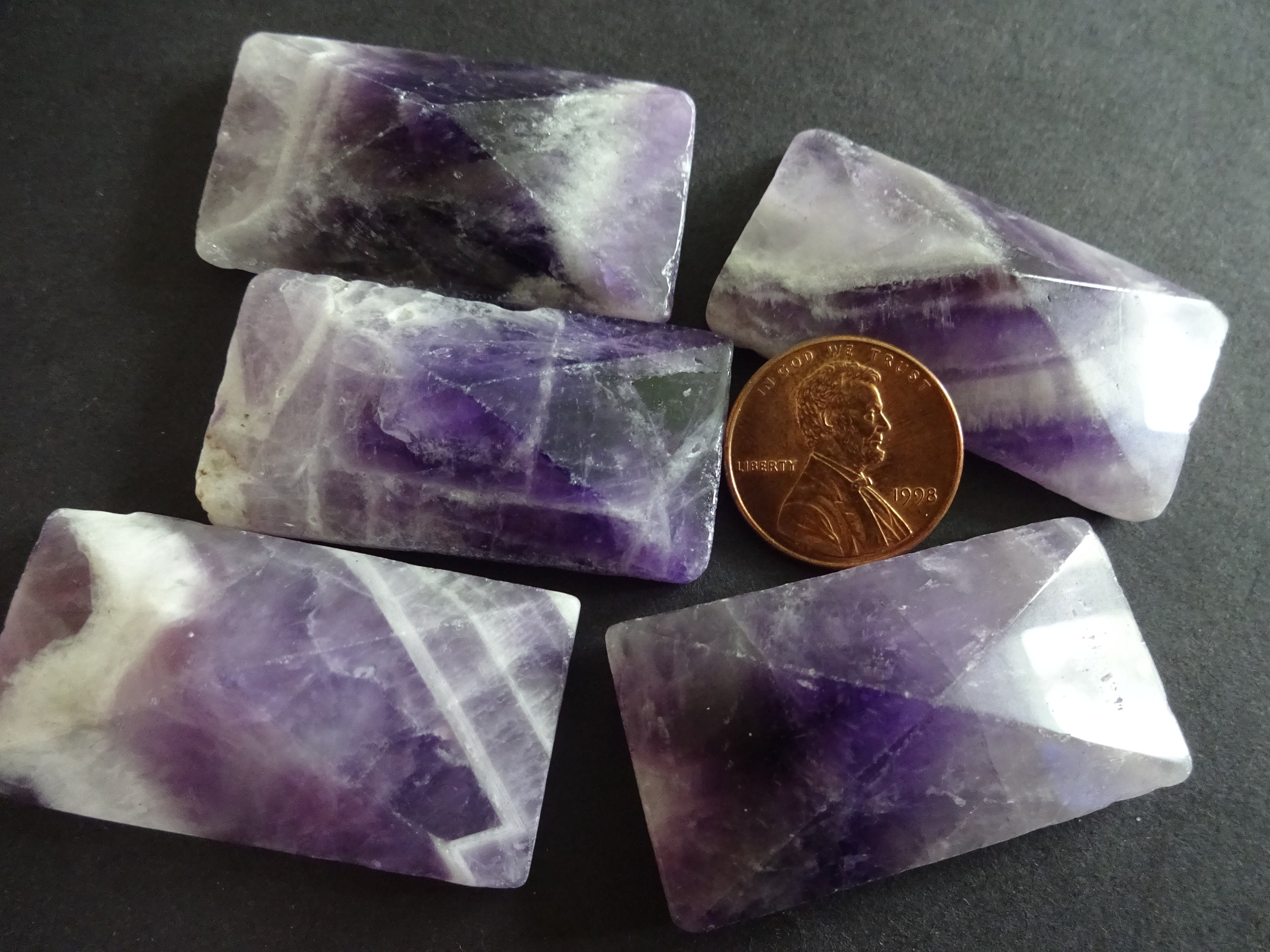 39-43mm Natural Amethyst Faceted Cabochon, Dyed, Rectangle Cabochon ...