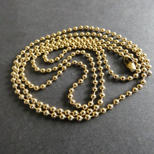 304 Stainless Steel 29.5 Inch Ball Chain With Clasp, Shiny Gold Color, Necklace Chain, Jewelry Making Chain, Necklace Making, 2.3mm Thick