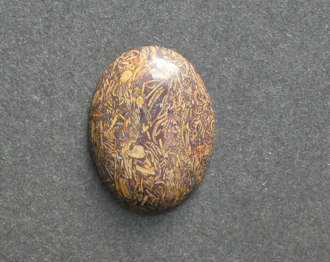 40x30mm Natural Chrysanthemum Stone Cabochon, Large Oval, Brown, One Of A Kind, As Seen In Image, Only One Available, Chrysanthemum Stone