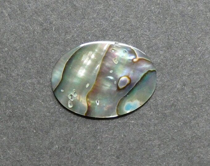 25x18mm Natural Abalone Shell Cabochon, Oval, Blue & Green, Iridescent, One Of A Kind, As Seen In Image, Only One Available, Abalone Shell