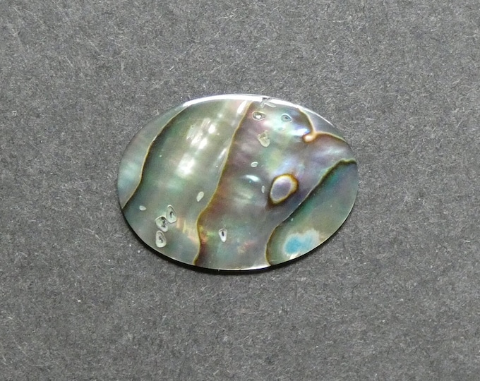 25x18mm Natural Abalone Shell Cabochon, Oval, Blue & Green, Iridescent, One Of A Kind, As Seen In Image, Only One Available, Abalone Shell