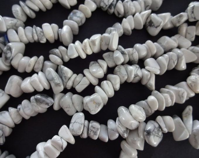 31 Inch 8-30mm Natural Howlite Bead Strand, About 110-150 Beads Per Strand, White and Gray Stone Bead, Marbled Gemstone, Howlite Stones