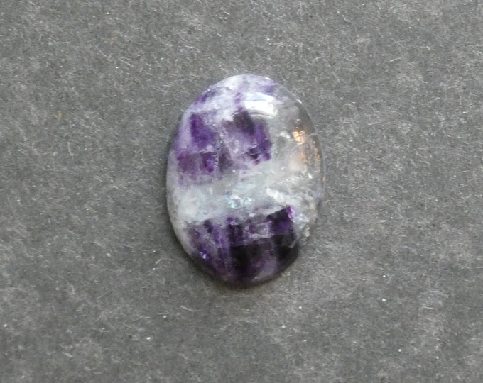 30x22x6.5mm Natural Fluorite Cabochon, Gemstone Cabochon, One of a Kind, Large Oval, Purple Fluorite Stone, Only One Available, Unique Cab