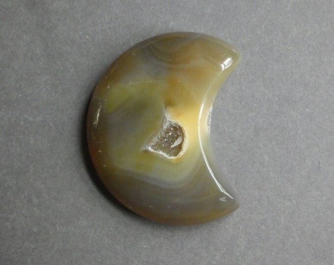 63mm Natural Agate Geode Cabochon, Large Moon Agate Geode, Gemstone Cabochon, One of a Kind, Unique Agate Geode, Only One Available