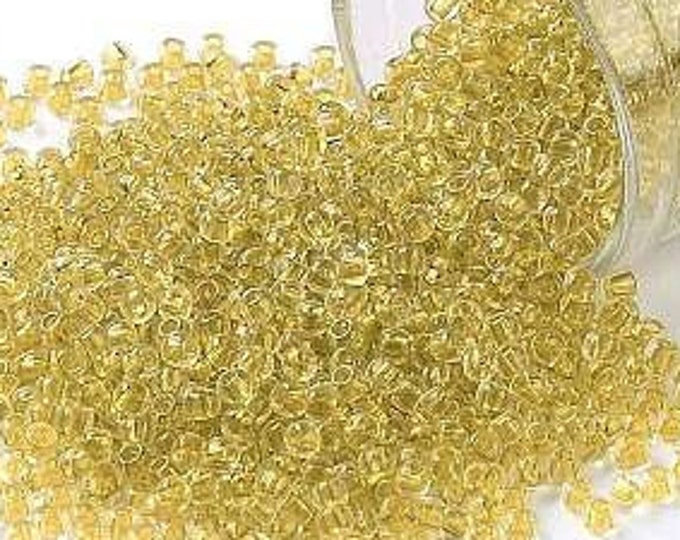 11/0 Toho Seed Beads, Inside Color Crystal Yellow (2151), 10 grams, About 1110 Round Seed Beads, 2.2mm with .8mm Hole, Inside Color Finish