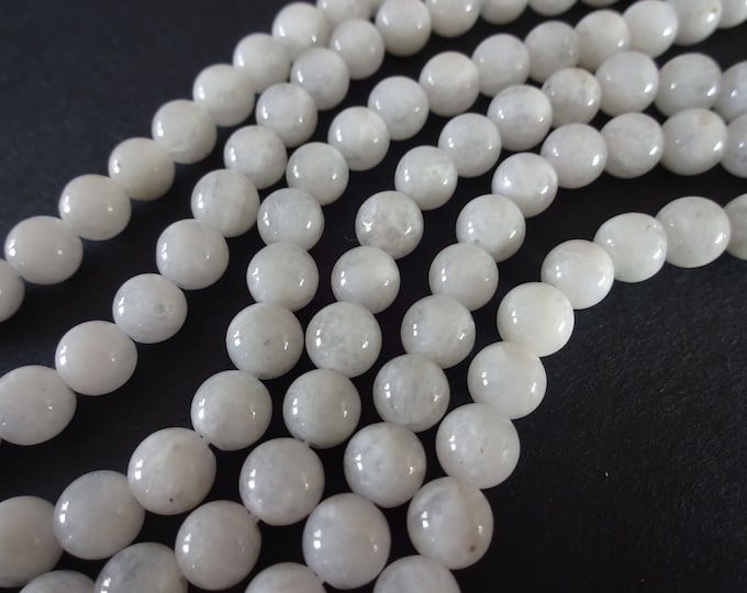 15 Inch 6-7mm Natural Moonstone Ball Beads, About 60 Beads, Ball Beads, Polished, Transparent, Clear Gemstone, Hand Cut Bead, Moonstone Bead