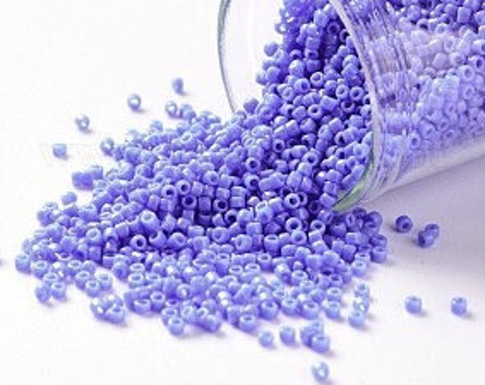 11/0 Toho Seed Beads, Opaque Periwinkle (48L), 10 grams, About 1103 Round Seed Beads, 2.2mm with .8mm Hole, Frost Finish