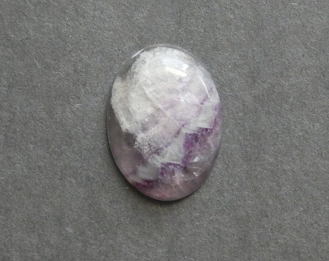 30x22mm Natural Fluorite Cabochon, Large Oval, Gemstone Cabochon, Purple, One of a Kind, Only One Available, Unique Fluorite Cabochon