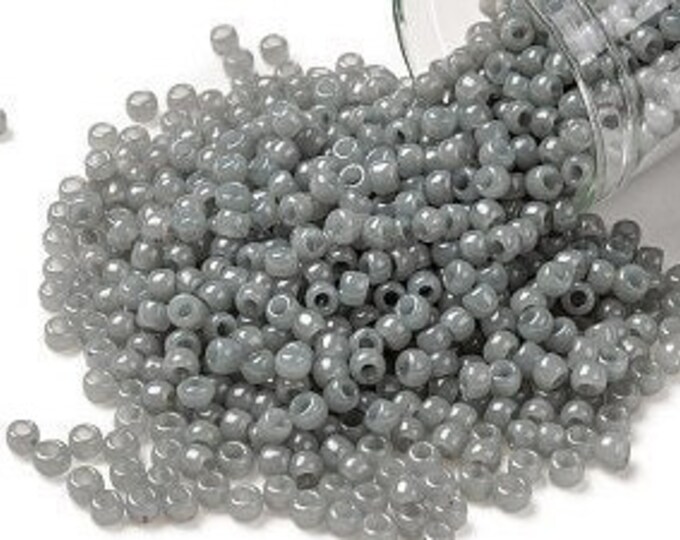 8/0 Toho Seed Beads, Translucent Grey (1150), 10 grams, About 222 Round Seed Beads, 3mm with 1mm Hole, Translucent Finish
