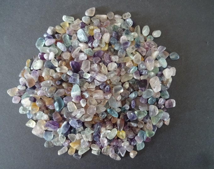 250 Grams Natural Fluorite Nuggets, Undrilled, 5-10x5-7x2-4mm, No Holes, Gem Pieces, Genuine Fluorite Chips & Nuggets, Purple and Blue