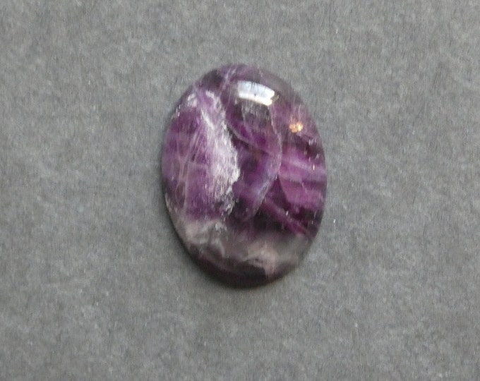 30x22mm Natural Fluorite Cabochon, Large Oval, Gemstone Cabochon, Purple, One of a Kind, Only One Available, Unique Fluorite Cabochon