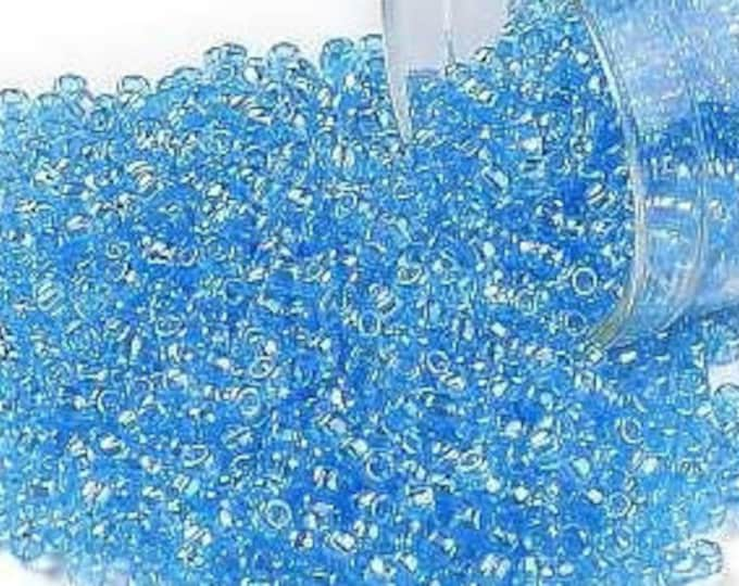 11/0 Toho Seed Beads, Transparent AB Aqua (163), 10 grams, About 1110 Round Seed Beads, 2.2mm with .8mm Hole, AB Finish