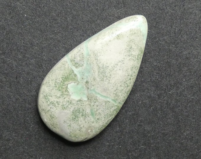 40x22x6mm Natural Variscite Cabochon, Large Teardrop, Green & Beige, One Of A Kind, As Seen In Image, Only One Available, Variscite Cabochon