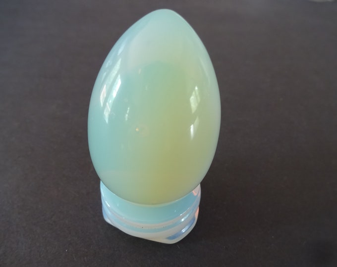 47x30mm Opalite Egg, Opalite Egg with Stand, Free Opalite Stand, Large, Worry Stone, Decor, Meditation, Healing, Crystal Egg and Stand