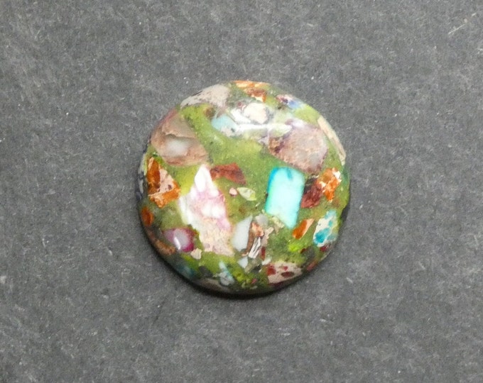 30mm Regalite/Imperial Jasper/Sea Sediment Jasper Cabochon, Gemstone Cabochon, Dyed, One of a Kind, Only One Available, Multicolor