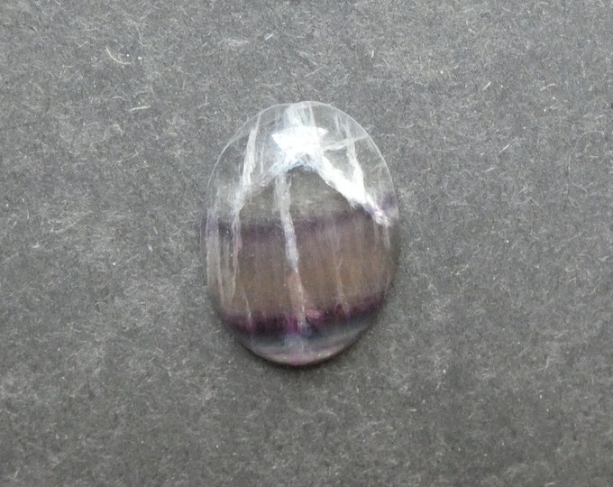 30x22mm Natural Fluorite Cabochon, Gemstone Cabochon, Purple Stone, Large Oval, One of a Kind, Only One Available, Unique Fluorite Cabochon