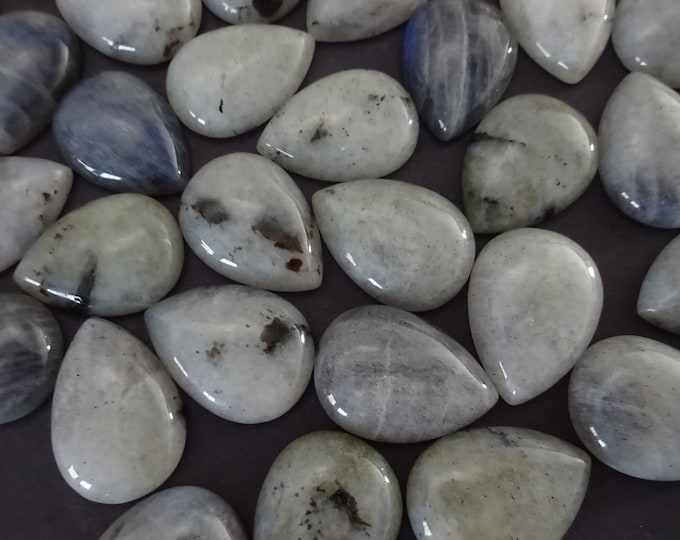 25x18mm Natural Labradorite Teardrop Cabochon, Drop Gemstone, Polished Gem, Cool Gemstone, Mixed Color Gem, Unique Stone, Translucent