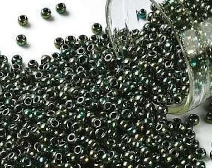 11/0 Toho Seed Beads, Green Iris Higher Metallic (507), 10 grams, About 1110 Round Seed Beads, 2.2mm & .8mm Hole, Metallic Finish