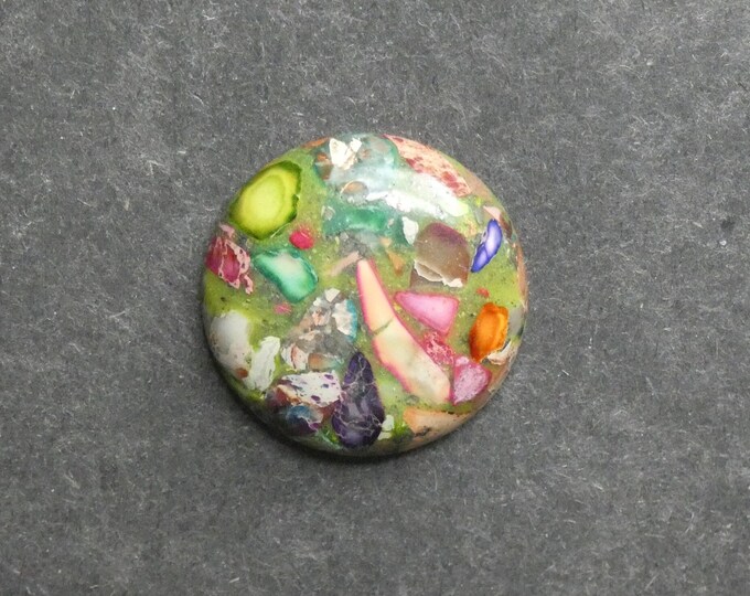 30mm Regalite/Imperial Jasper/Sea Sediment Jasper Cabochon, Gemstone Cabochon, Dyed, One of a Kind, Only One Available, Multicolor