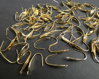 100 STÜCK PACKung 20mm 316 Edelstahl OhrringHaken, Fishhook Ohrringe Machen, .8mm Pin, 1,2mm Loch, Goldfarbe, mit Schleife auf der Unterseite