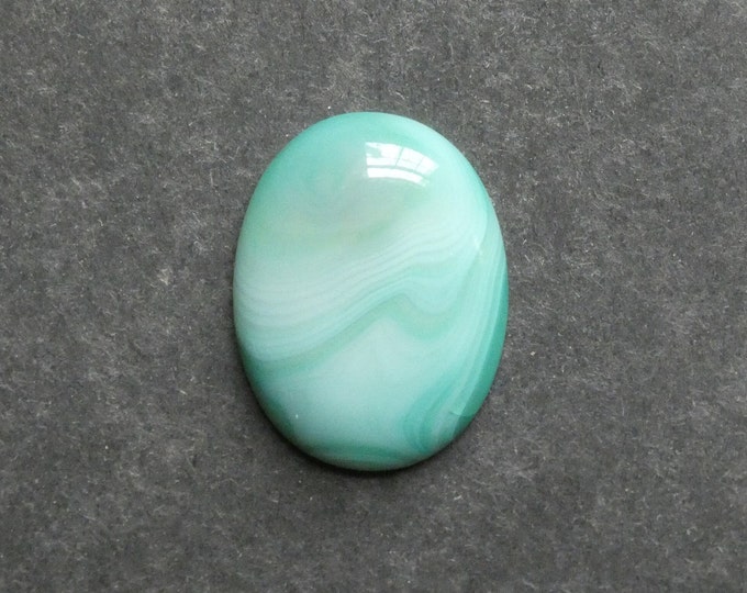 40x30mm Natural Agate Cabochon, Gemstone Cabochon, Large Oval, Green, Dyed, One Of A Kind, Agate Cabochon, Polished Agate Stone, Unique