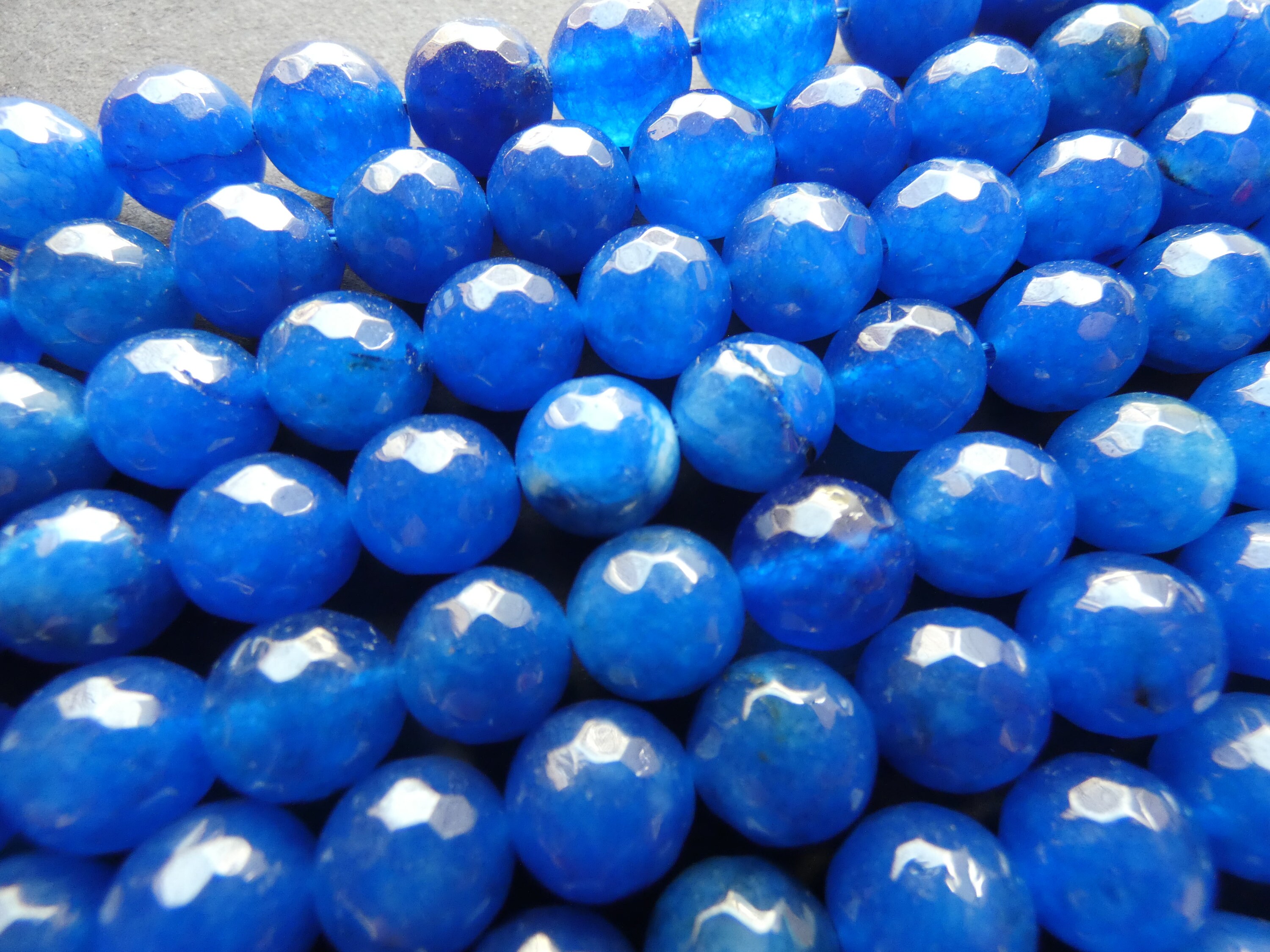 14.5 Inch 10mm Blue Natural Malaysia Jade Bead Strand, Dyed, About 37