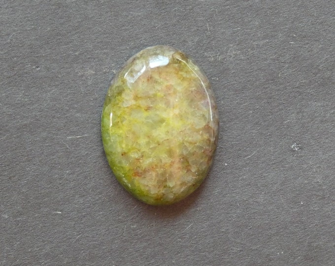 30x22x7.5mm Natural Calcite Cabochon, Gemstone Cabochon, Green and Purple, Dyed, Large Oval, One of a Kind, Only One Available,Calcite Stone