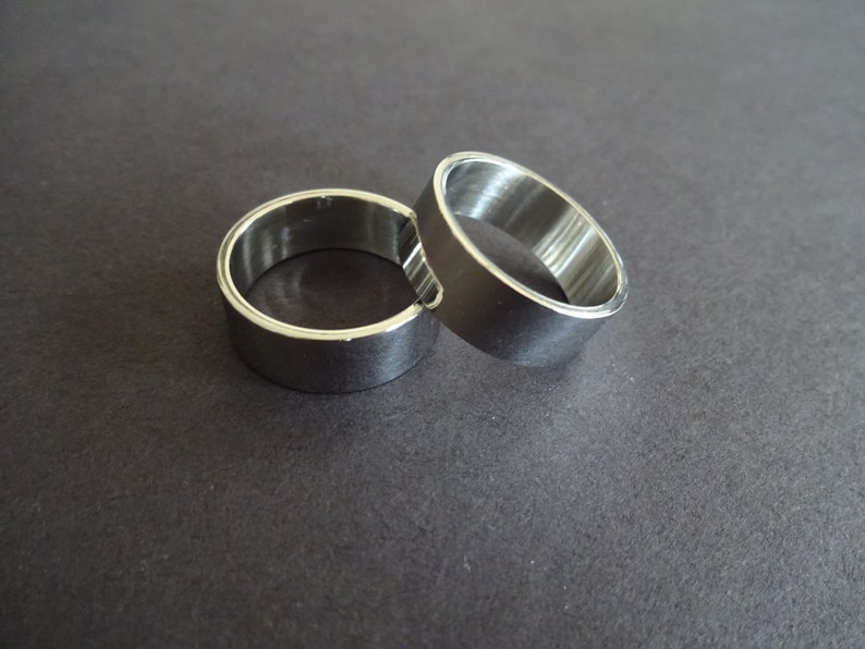 Classic Titanium Steel Ring, Basic Band, Size 5-13, Handcrafted Titanium Ring, Men's Ring, Unisex Jewelry, Wedding Band, Engagement Ring image 2