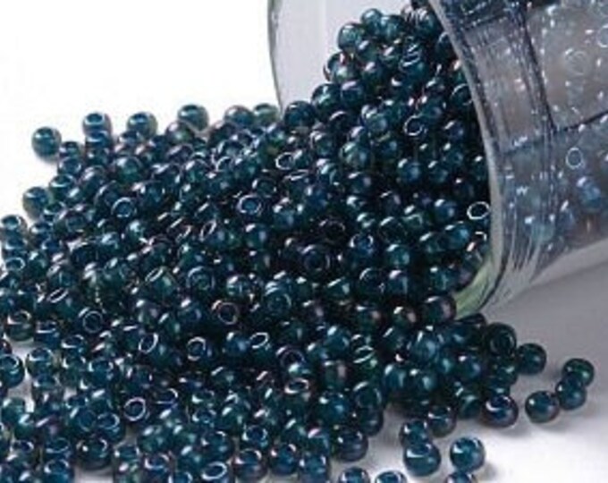 11/0 Toho Seed Beads, Inside Color Aqua Mist (385), 10 grams, About 1110 Round Seed Beads, 2.2mm with .8mm Hole, Inside Color Finish