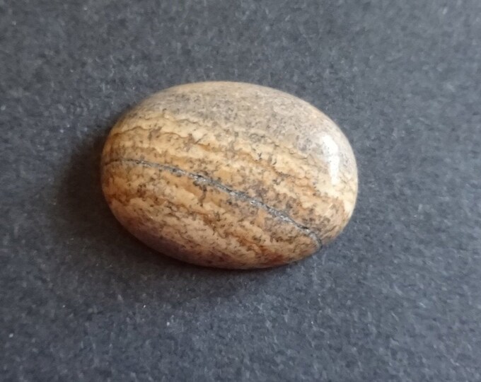 25x18mm Natural Picture Jasper Cabochon, Large Oval, Brown & Beige, One Of A Kind, As Seen In Image, Only One Available, Picture Jasper Cab