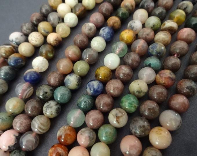 15 Inch Strand Of 5.8-6.8mm Natural Gemstone Beads, About 66 Ball Beads, Drilled, Mixed Gemstone Bead Crystals, LIMITED SUPPLY, Hot Deal!